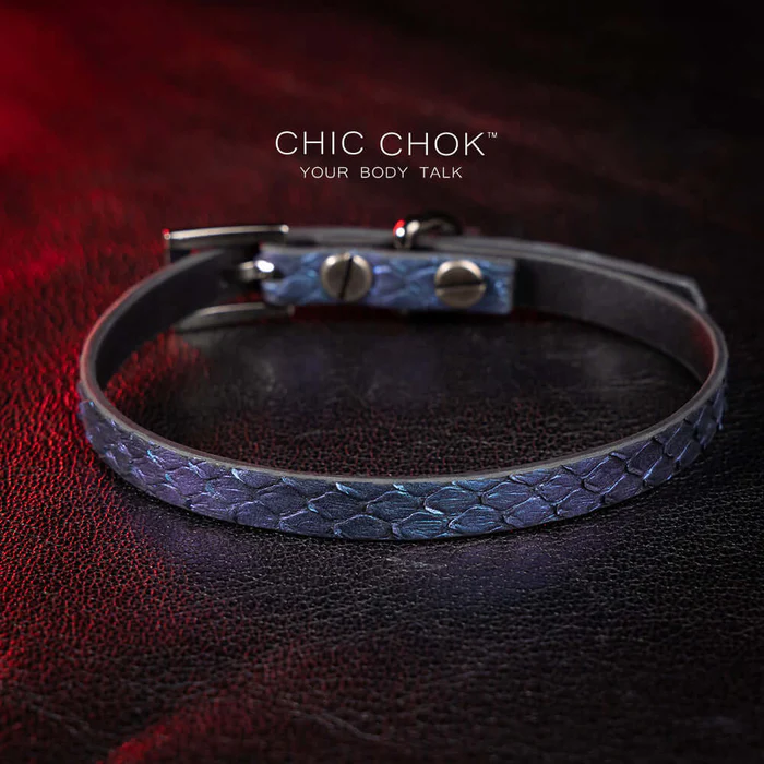 The ChicChok Blue-Scaled Collar: A Fusion of Elegance and Edginess