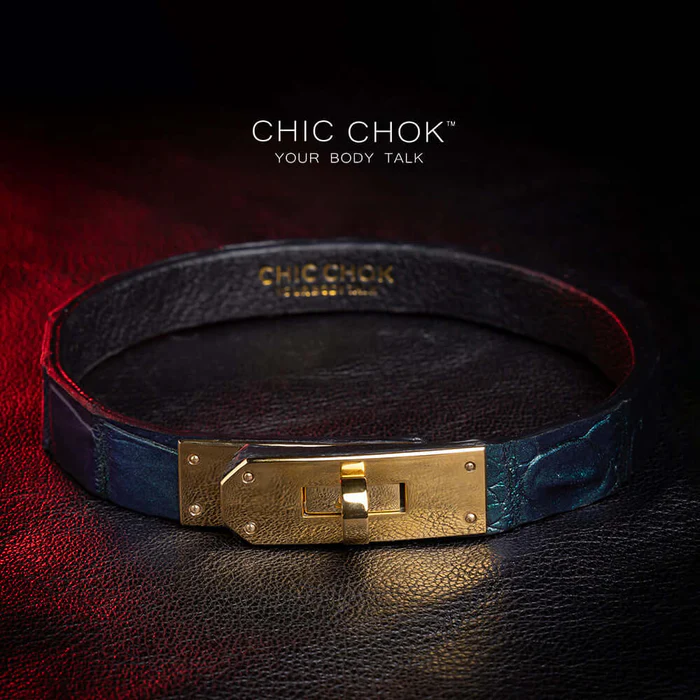 ChicChok Black Leather Choker with Gold Buckle: A Bold Statement for Every Occasion