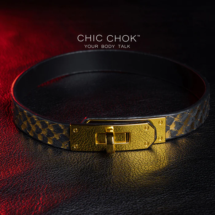 The ChicChok Textured Gold Buckle Choker