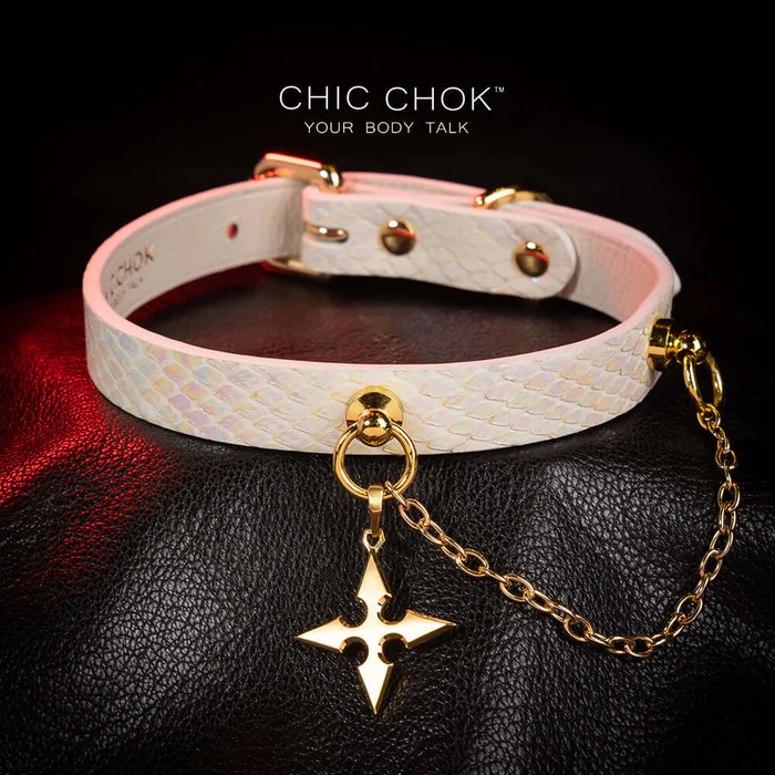 Elevate Your Style with chicchok Luxurious Blue and Pink Cross Pendant Collar