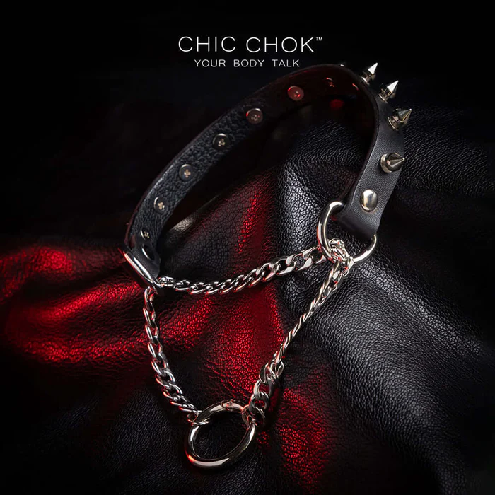 CHICCHOK [Betty] - O Ring Closure Reversible Pulling Spikes Fashion Choker