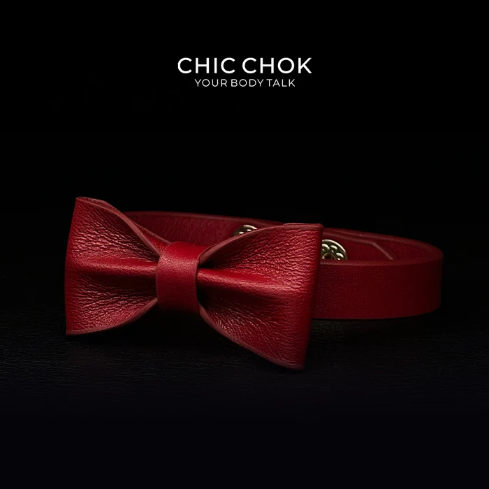 CHICCHOK Sugar Bow Bracelet: Handcrafted Elegance in Red and Black