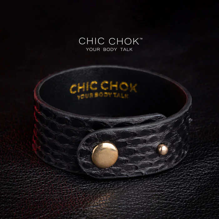 Discover Elegance with CHICCHOK [Dark Forest] - Black Python Adjustable Bracelet