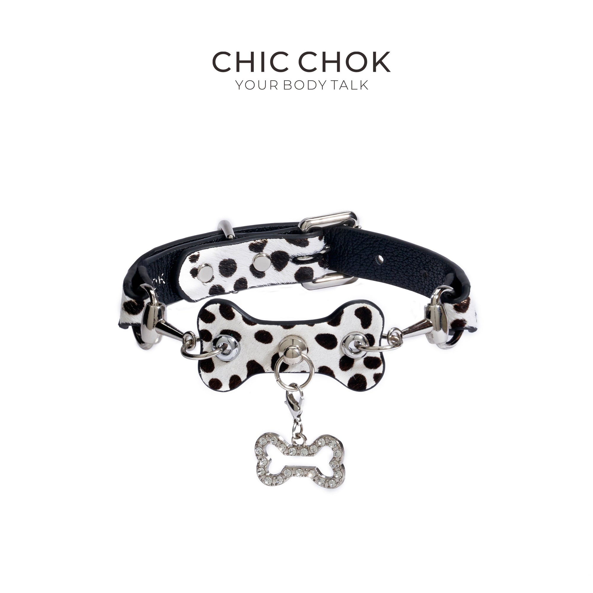 chicchok Spotted Bone-Themed Collar: A Bold Statement of Style and Whimsy