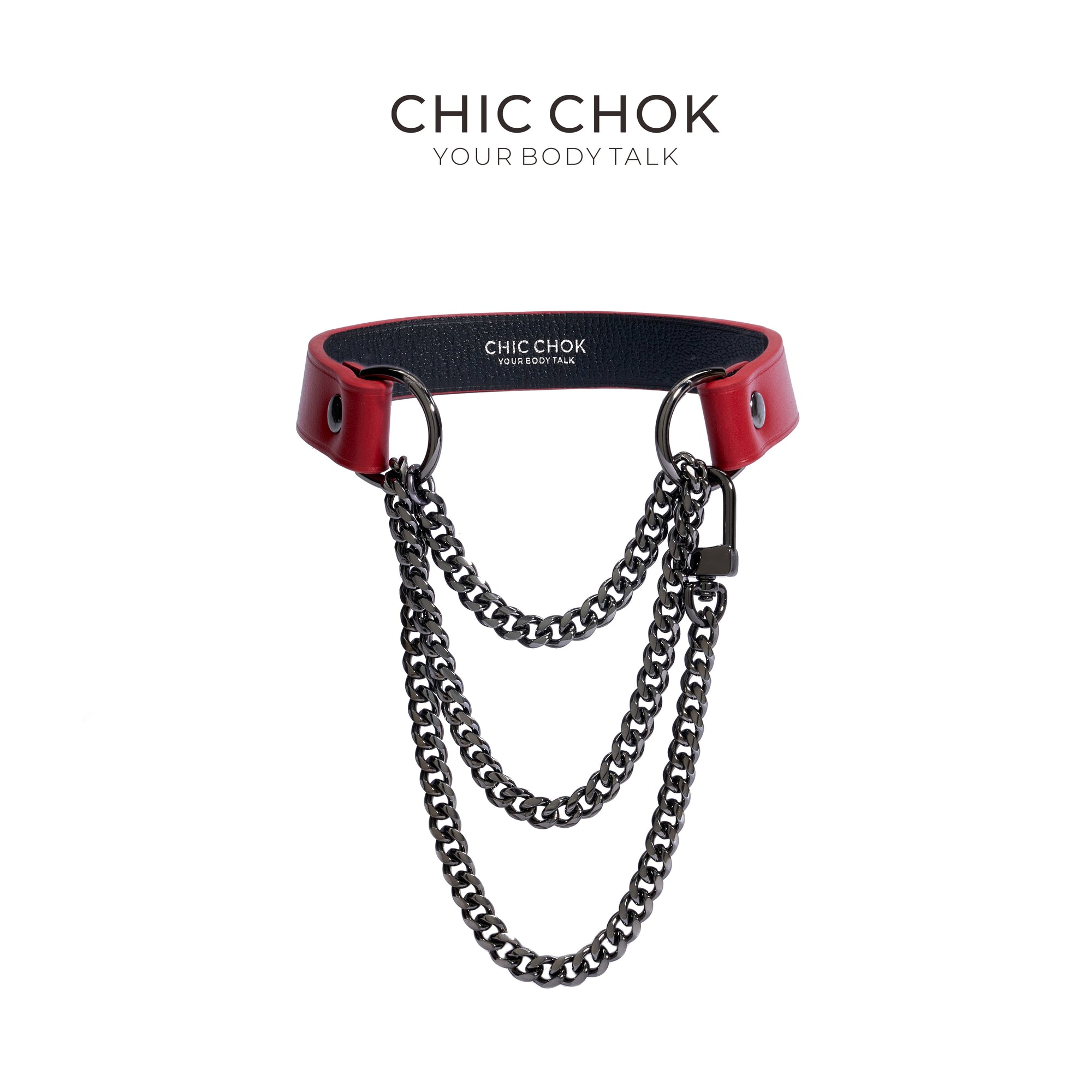 Unleash Your Bold Side with ChicChok’s Red Leather and Silver Chain Necklace