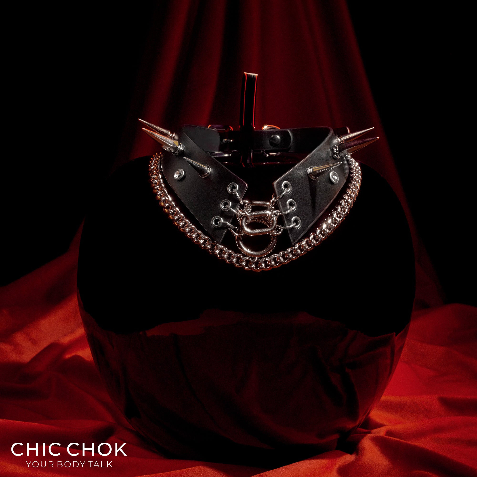 CHICCHOK [Savage Queen] Fashion Goth Spike Thick Chain Style: Unleash Your Inner Royalty