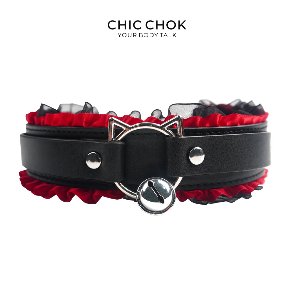 Unleash Your Style with ChicChok's Luxurious Leather and Lace Collar