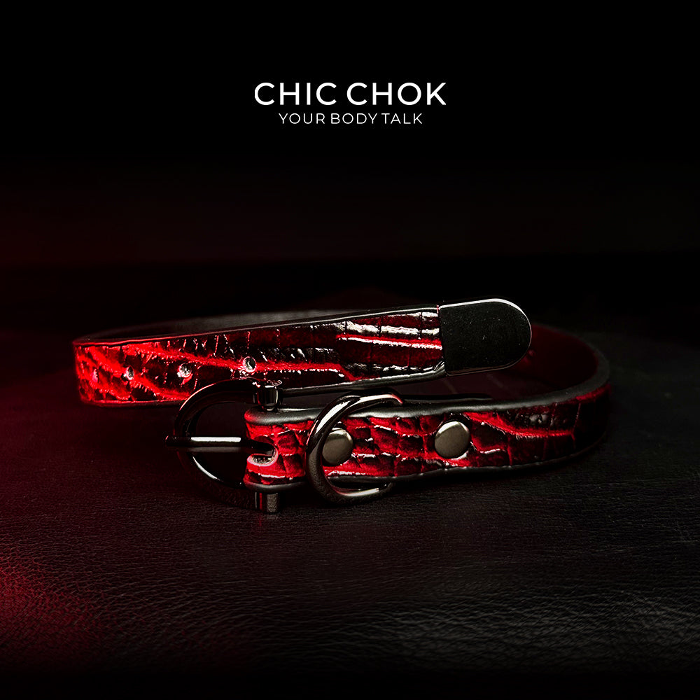 CHICCHOK [Flaming lilith]  Gothic style, punk style, fashionable leather collar