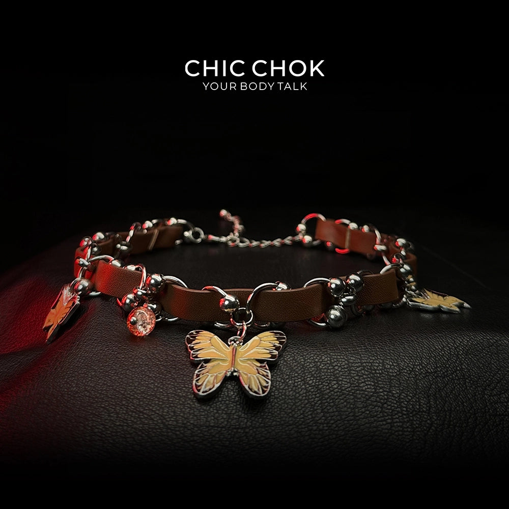 Fashion butterfly style leather necklace, made of high-quality leather, comfortable to wear,adjustable, couple accessories