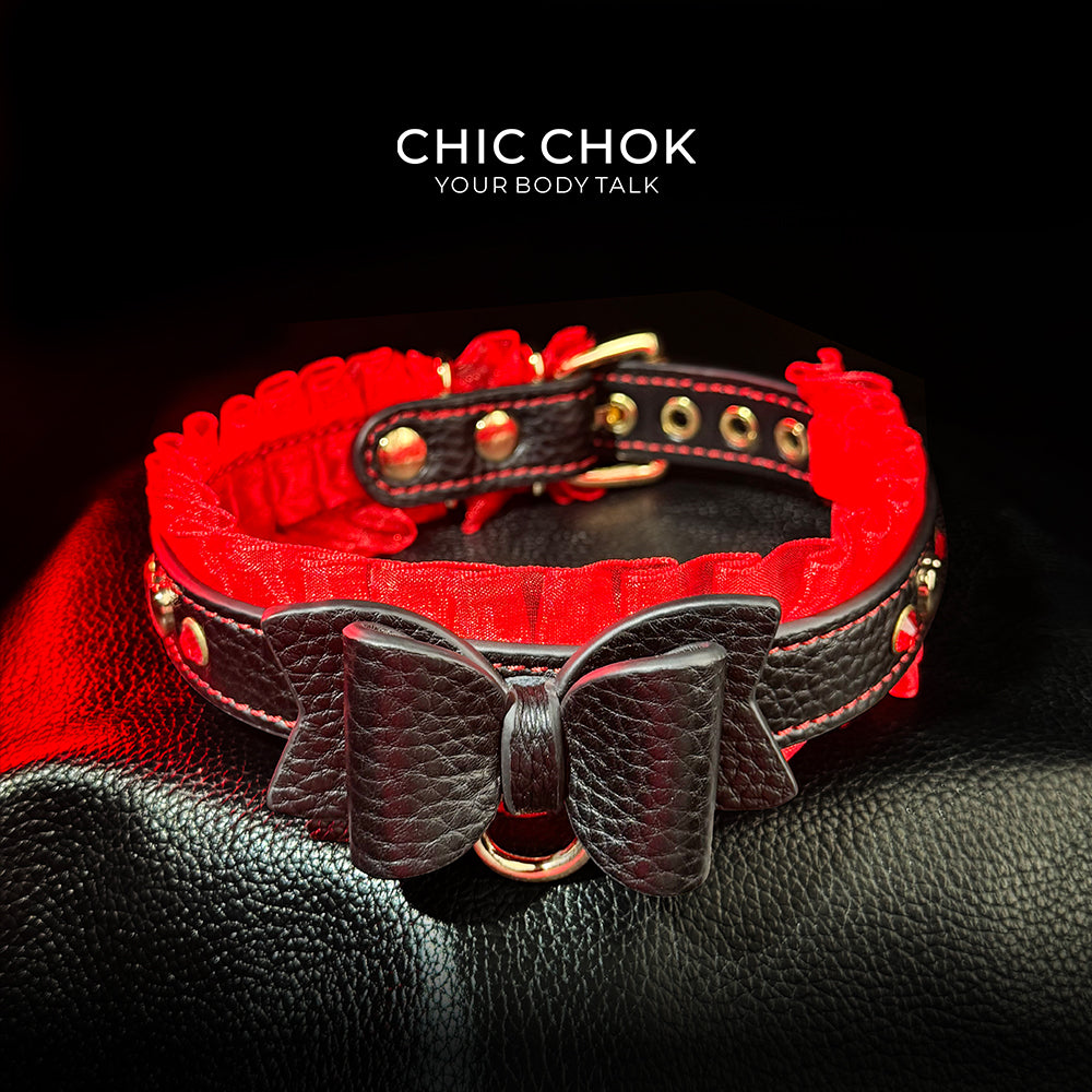 CHICCHOK [Vermillion Elf] Collar Valentine's Day Style With traction rope