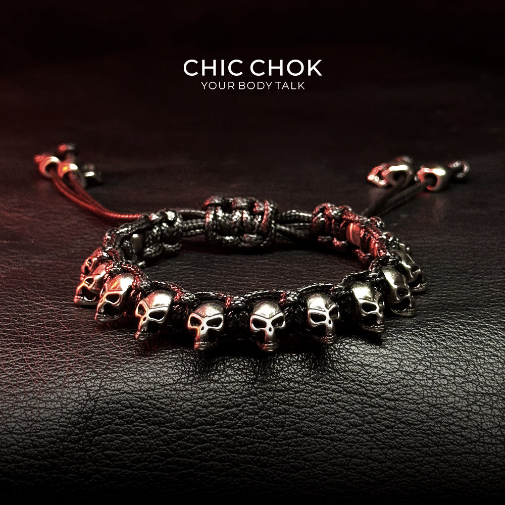 [CHICCHOK] Skeleton Themed Adjustable Bracelet - Edgy Style with a Twist of Macabre