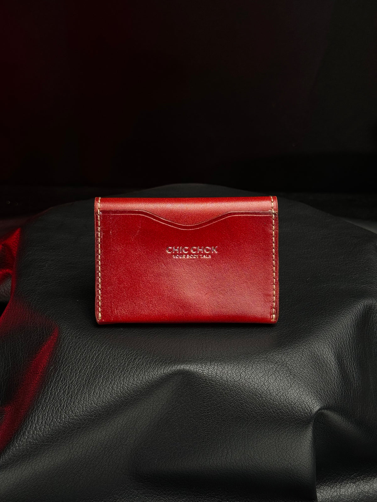 CHICCHOK Handmade Genuine Leather Minimalist Coin Purse