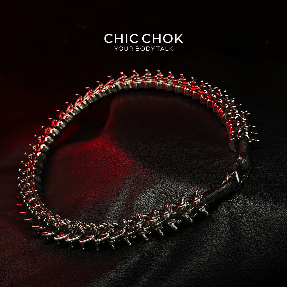 chicchok dragon theme collar, heavy metal, punk, wasteland style, handmade, muscle