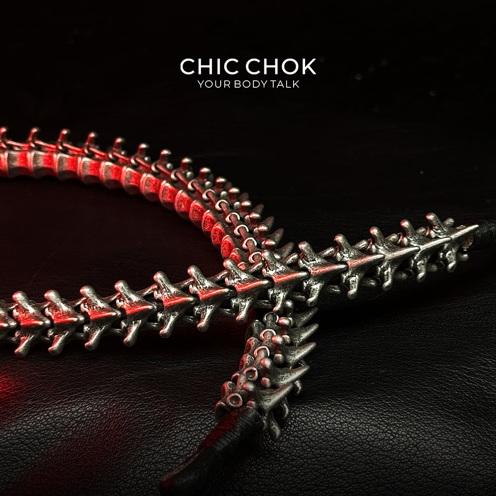 chicchok dragon theme collar, heavy metal, punk, wasteland style, handmade, muscle