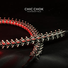 chicchok dragon theme collar, heavy metal, punk, wasteland style, handmade, muscle