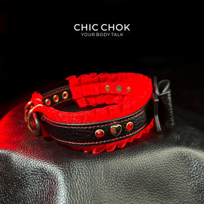 CHICCHOK [Vermillion Elf] Collar Valentine's Day Style With traction rope