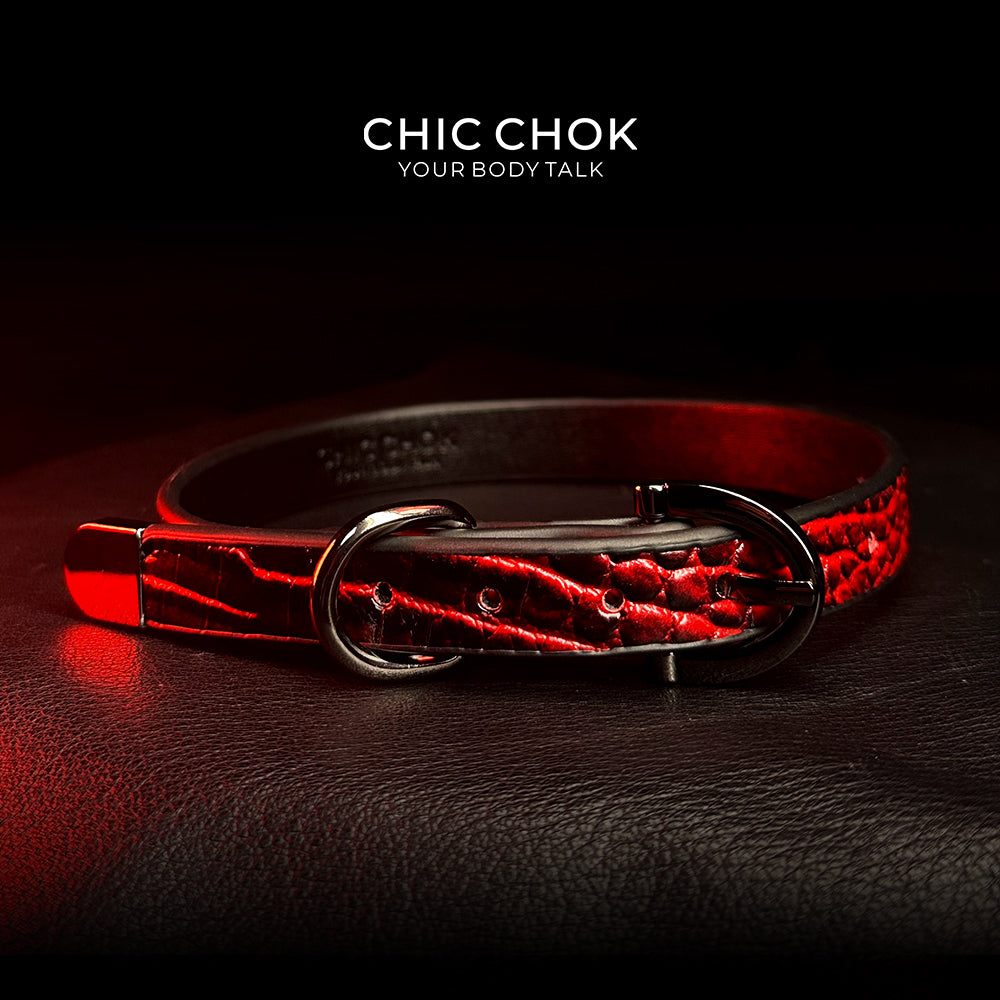 CHICCHOK [Flaming lilith]  Gothic style, punk style, fashionable leather collar