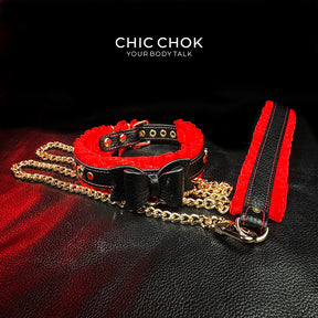 CHICCHOK [Vermillion Elf] Collar Valentine's Day Style With traction rope