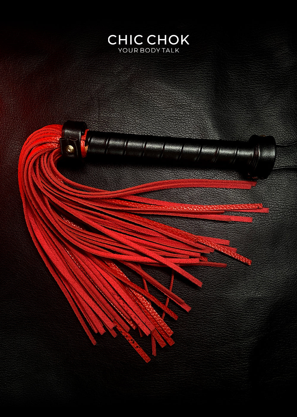 CHICCHOK ------ Luxurious Red and Black Leather Flogger