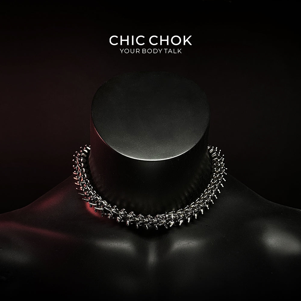 chicchok dragon theme collar, heavy metal, punk, wasteland style, handmade, muscle