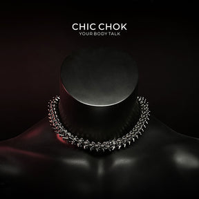 chicchok dragon theme collar, heavy metal, punk, wasteland style, handmade, muscle