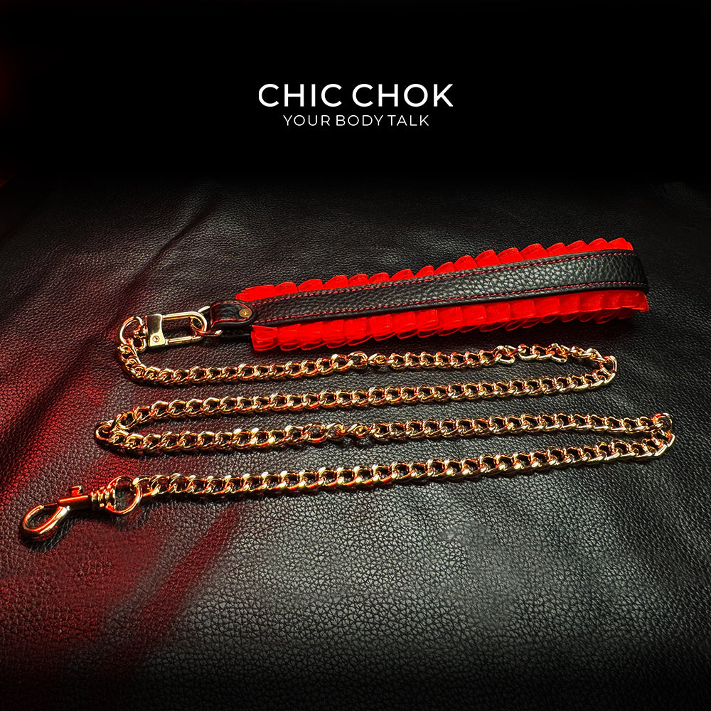 CHICCHOK [Vermillion Elf] Collar Valentine's Day Style With traction rope