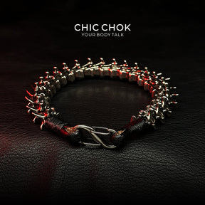 chicchok dragon theme bracelet, heavy metal, punk wasteland style