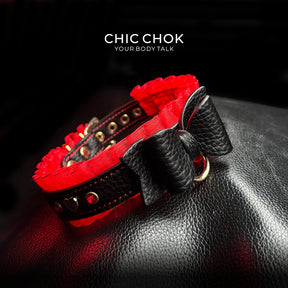 CHICCHOK [Vermillion Elf] Collar Valentine's Day Style With traction rope