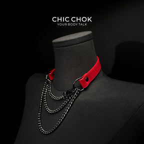 CHICCHOK [Breathless] Pulling Fashion and Fun Choker Red