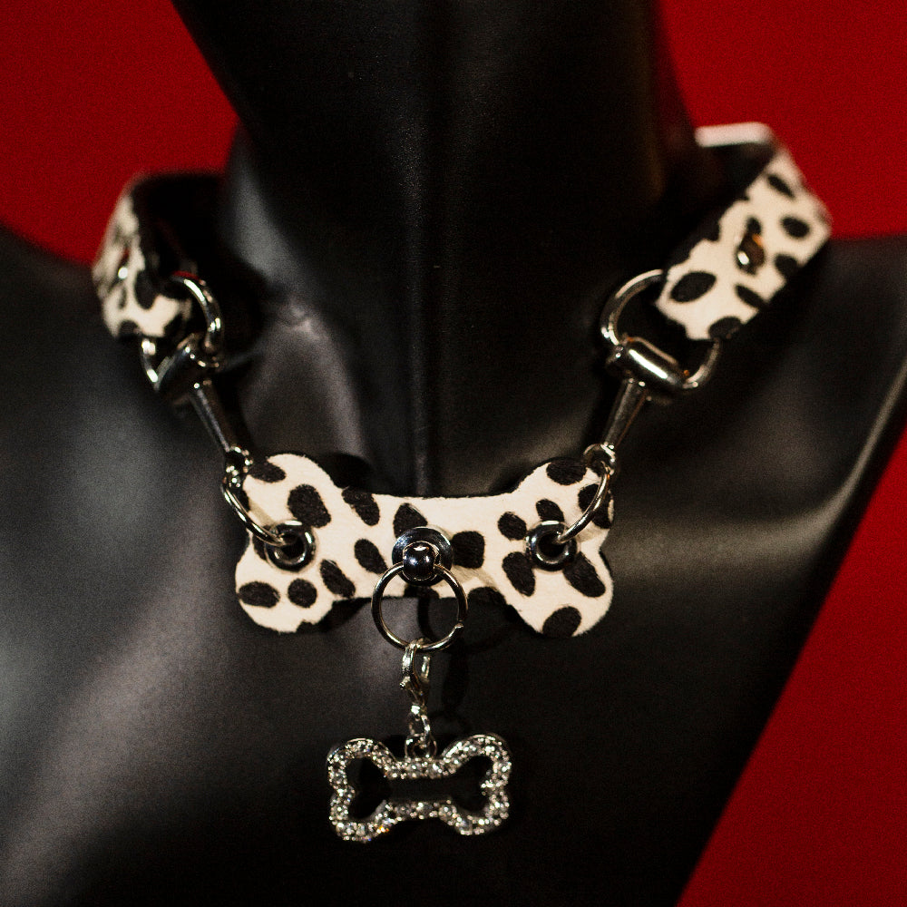 CHICCHOK [Spotty Pup] - Classic Black Dots Horse Hair Adjustable Fashion Choker