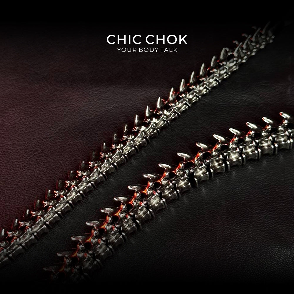 [CHICCHOK] Dragon Themed Bracelet – Stylish Bone Design, A Fusion of Steel and Leather